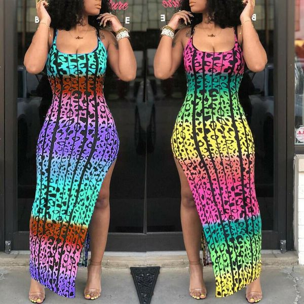 2019 new fashion women summer spaghetti strap boho long maxi dress leopard print clubwear beach side split sundress, Black;gray
2019 new fashion women summer spaghetti strap boho long maxi dress leopard print clubwear beach side split sundress, Black;gray