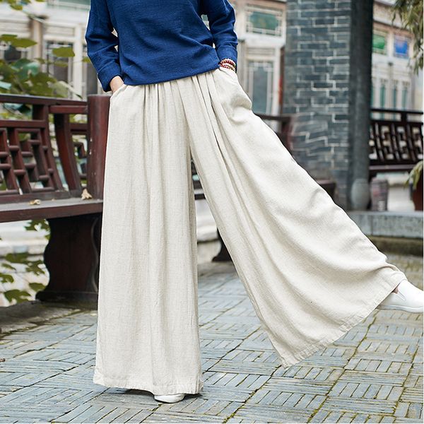 casual pants linen women wide leg pants elastic waist 2019 autumn new pockets plus size women clothing loose vintage trouser, Black;white
casual pants linen women wide leg pants elastic waist 2019 autumn new pockets plus size women clothing loose vintage trouser, Black;white