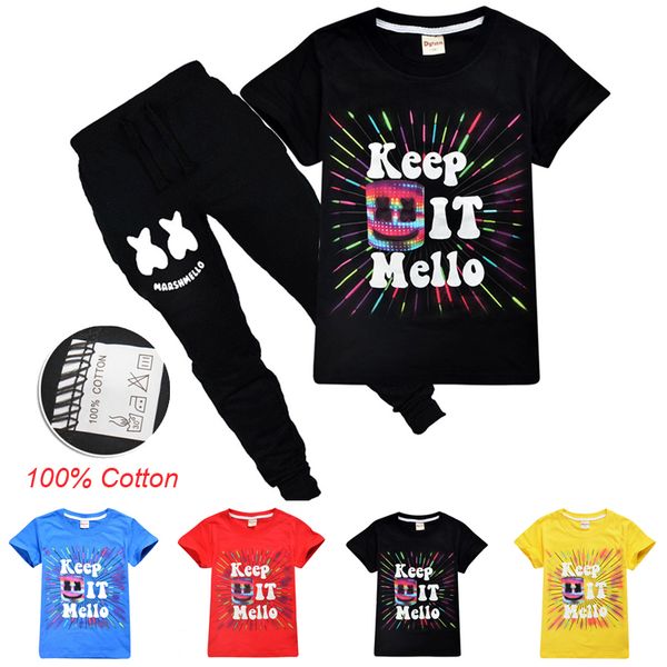 dj marshmello kids clothing sets 6-14t kids boys cartoon printed 100% cotton t-shirt + trousers 2 piece set kids designer clothes ss101, White
dj marshmello kids clothing sets 6-14t kids boys cartoon printed 100% cotton t-shirt + trousers 2 piece set kids designer clothes ss101, White