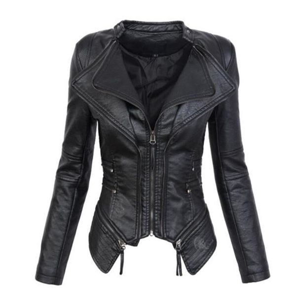 s-xxxl 2019 new fashion ladies gothic smooth motorcycle faux leather jackets biker streetwear black coat jacket, Black;brown
s-xxxl 2019 new fashion ladies gothic smooth motorcycle faux leather jackets biker streetwear black coat jacket, Black;brown