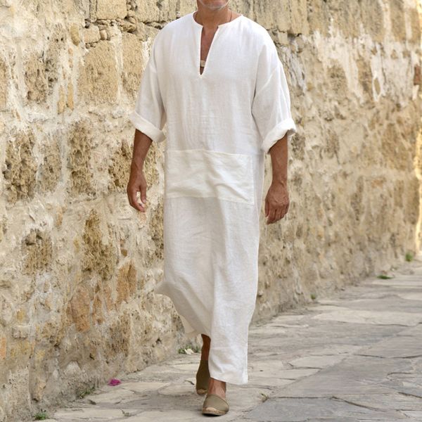 men linen soft muslim robes abaya dubai arabic islamic dress clothing kaftan jubba thobe qamis homme islam traditional costumes, Red
men linen soft muslim robes abaya dubai arabic islamic dress clothing kaftan jubba thobe qamis homme islam traditional costumes, Red