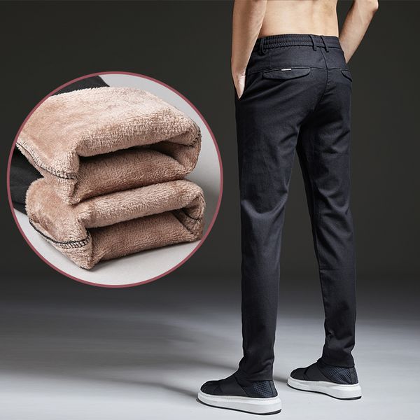 winter thick plus velvet men cotton classic business casual pants fashion male slim fleece warm jeans jogger straight trousers, Black
winter thick plus velvet men cotton classic business casual pants fashion male slim fleece warm jeans jogger straight trousers, Black