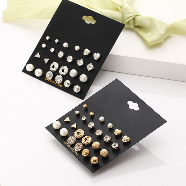 gold silver color simple 12 pair/set geometric stud earrings set simulated pearl cubic zirconia crystal rhinestone jewelry gift, Golden;silver
gold silver color simple 12 pair/set geometric stud earrings set simulated pearl cubic zirconia crystal rhinestone jewelry gift, Golden;silver