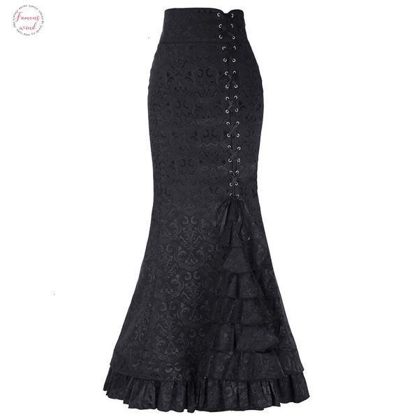 women new gothic vintage long mermaid skirt floral print ruffe lace up maxi trumpet skirt bodycon elegant long skirt 2019 o13, Black
women new gothic vintage long mermaid skirt floral print ruffe lace up maxi trumpet skirt bodycon elegant long skirt 2019 o13, Black