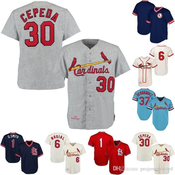Mens St. Louis 1 Ozzie Smith 1963 Stan Musial 1967 Orlando Cepeda 1979 Keith Hernandez Cardinals Retro Baseball Jerseys Free Shipping
Mens St. Louis 1 Ozzie Smith 1963 Stan Musial 1967 Orlando Cepeda 1979 Keith Hernandez Cardinals Retro Baseball Jerseys Free Shipping