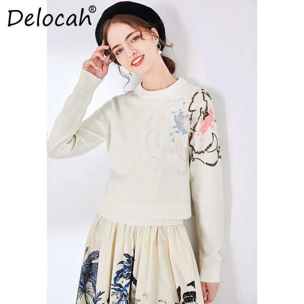 delocah autumn winter women sweaters runway fashion designer long sleeve gorgeous embroidery white printed warm loose lady dress, White;black
delocah autumn winter women sweaters runway fashion designer long sleeve gorgeous embroidery white printed warm loose lady dress, White;black