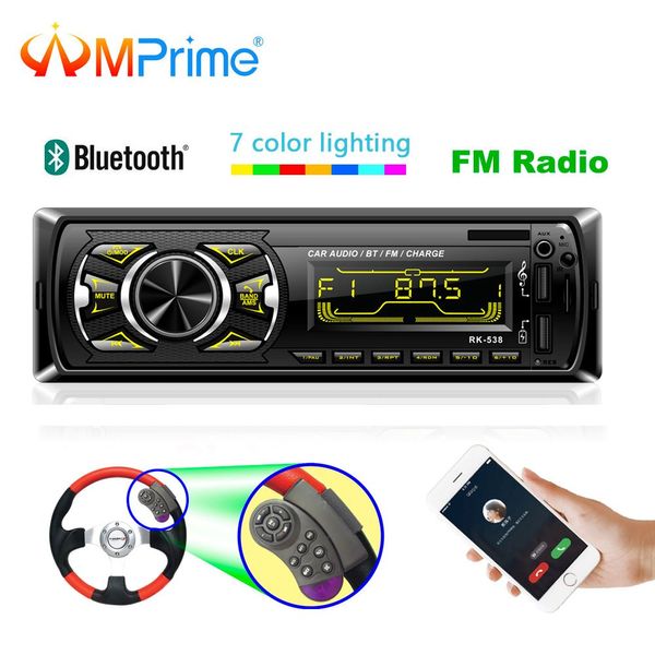 

AMPrime Авторадио 1din автомобильный радиоприемник Bluetooth 1 din автомобильный стерео плеер телефон AUX MP3 FM / USB / Радио пульт дистанционного управления для телефона Автозвук