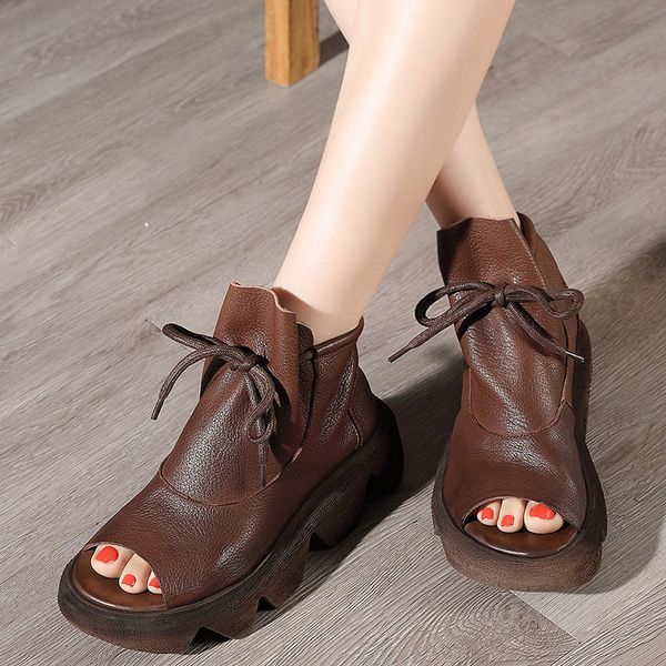 women summer boots black leather casual shoes for women peep toe wedge heels high sandal boots soft genuine leather shoes
women summer boots black leather casual shoes for women peep toe wedge heels high sandal boots soft genuine leather shoes