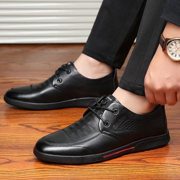 casual shoes 2019 new head layer leather men's shoes middle-aged and old wear-resistant round head breathable shoes, Black
casual shoes 2019 new head layer leather men's shoes middle-aged and old wear-resistant round head breathable shoes, Black