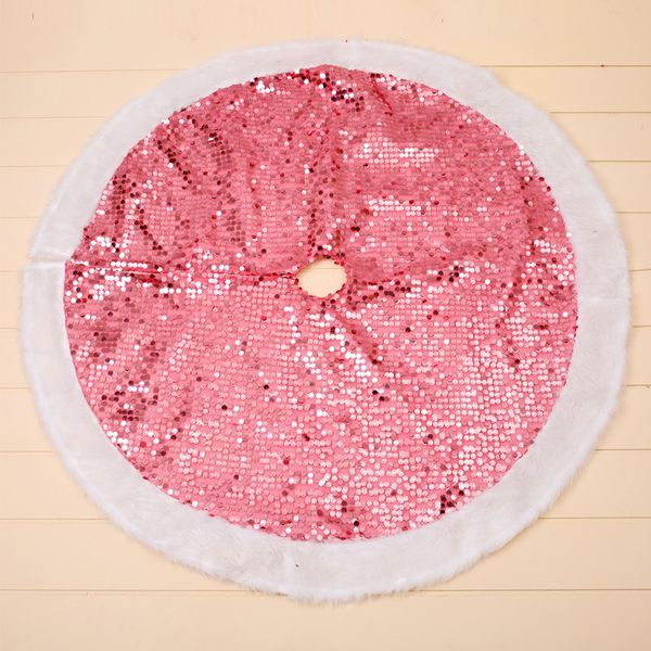 

faux fur festival shining colorful floor mat sewing decorative practical sequins large diameter christmas tree skirt party home