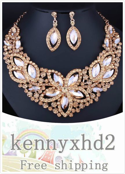 european and american luxury diamond exaggerated flower necklace earrings two piece set of african bridal wedding jewelry set, Silver
european and american luxury diamond exaggerated flower necklace earrings two piece set of african bridal wedding jewelry set, Silver