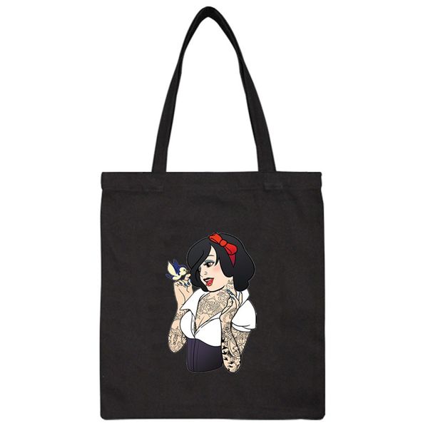 shopping bag canvas white princess print large capacity tote bag simple shoulder women school travl hand 
shopping bag canvas white princess print large capacity tote bag simple shoulder women school travl hand