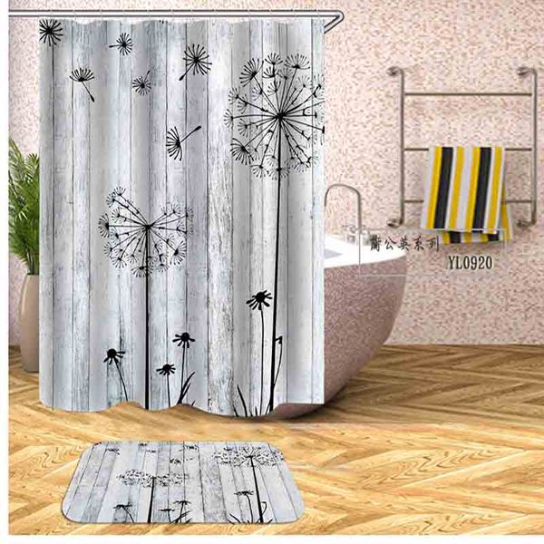 

shower curtain vintage dandelion flower waterproof polyester fabric shower curtains bathroom with 12 hooks rings set home decor