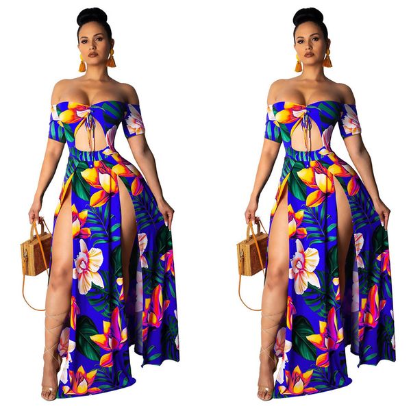 women off shoulder short sleeve tie up cut out front floral print maxi dress high split beach club long dresses, Black;gray
women off shoulder short sleeve tie up cut out front floral print maxi dress high split beach club long dresses, Black;gray