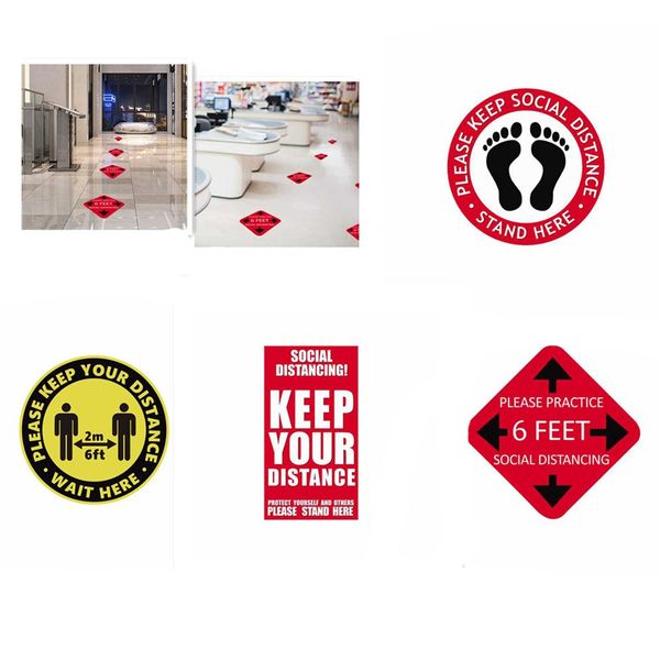 please keep social distance indoor ground sticker distance marker keep your distance stand here floor decal marker floor