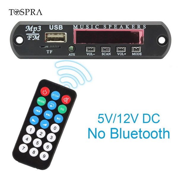 tospra mp3 player with sd card slot/usb/fm 5v 12v audio module remote music speaker decoding board usb tf fm radio for car
tospra mp3 player with sd card slot/usb/fm 5v 12v audio module remote music speaker decoding board usb tf fm radio for car