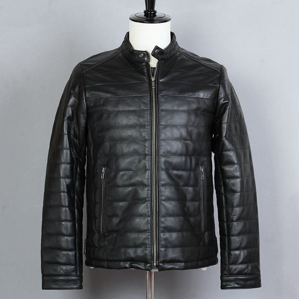 2018 mens basics sheepskin real leather clothing stand collar slim filled cotton jacket men genuine leather coat, Black
2018 mens basics sheepskin real leather clothing stand collar slim filled cotton jacket men genuine leather coat, Black
