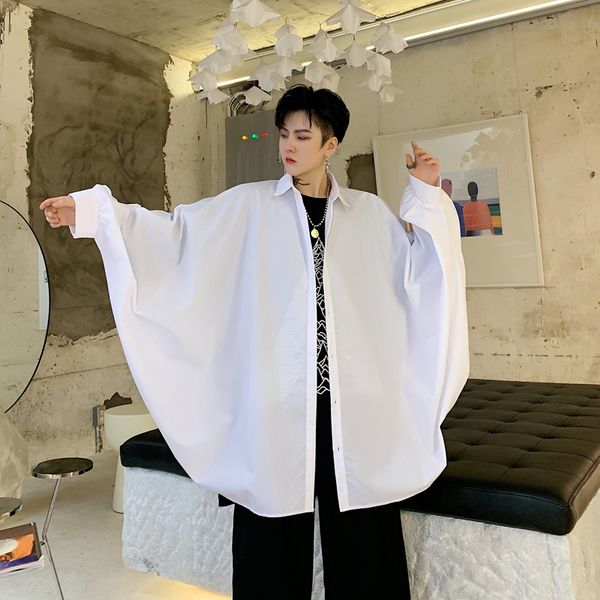 men oversize bat long sleeve loose casual shirt male streetwear hip hop gothic black white shirts cape cloak stage show costumes, White;black
men oversize bat long sleeve loose casual shirt male streetwear hip hop gothic black white shirts cape cloak stage show costumes, White;black