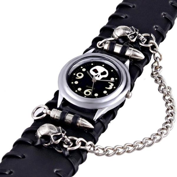 faitheasy brand unique skull quartz punk watches leather sports watch relogio masculino, Slivery;brown
faitheasy brand unique skull quartz punk watches leather sports watch relogio masculino, Slivery;brown