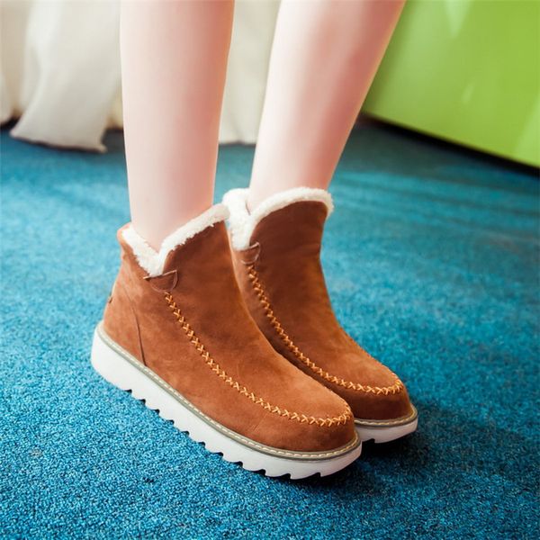 pxelena large size 34-43 winter ankle snow boots women warm plush round toe platform shoes woman comfortable platform footwear, Black
pxelena large size 34-43 winter ankle snow boots women warm plush round toe platform shoes woman comfortable platform footwear, Black