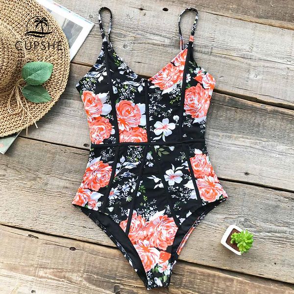 cupshe hidden fragrance flora print one-piece swimsuit back cutout v neck monokini 2020 ladies beach bathing suit swimwear, White;black
cupshe hidden fragrance flora print one-piece swimsuit back cutout v neck monokini 2020 ladies beach bathing suit swimwear, White;black