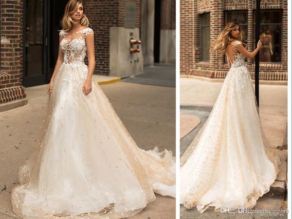 ivory a line lace milla nova princess wedding dress backless lace applique 2019 new vestido de novia de sirena bridal wedding gowns, White
ivory a line lace milla nova princess wedding dress backless lace applique 2019 new vestido de novia de sirena bridal wedding gowns, White