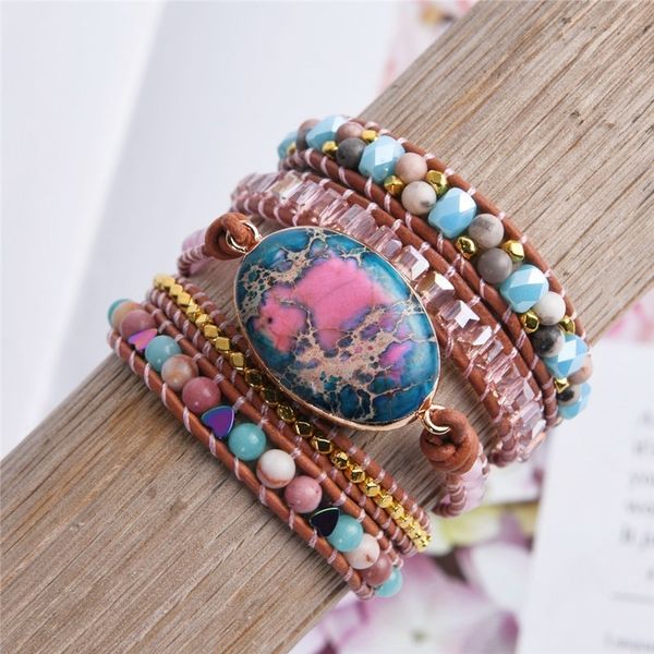 leather wrap bracelet natural stone beaded 5x layers statement art bracelet christmas jewelry gifts drop shipping, Golden;silver
leather wrap bracelet natural stone beaded 5x layers statement art bracelet christmas jewelry gifts drop shipping, Golden;silver