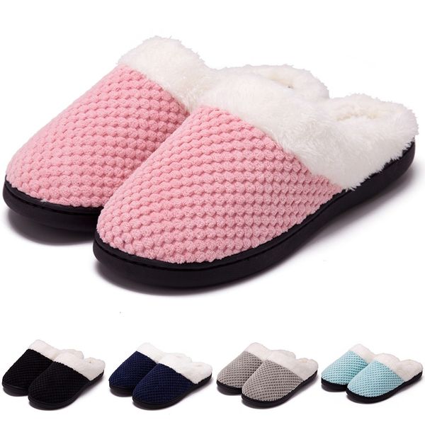 women men comfort sponge plush soft warm winter anti-skid home slipper shoes, Black
women men comfort sponge plush soft warm winter anti-skid home slipper shoes, Black