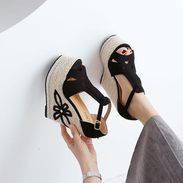 15cm super high heel wedge sandals muffin thick bottom waterproof platform women's sandals bohemia small size womens shoes 32,33, Black
15cm super high heel wedge sandals muffin thick bottom waterproof platform women's sandals bohemia small size womens shoes 32,33, Black