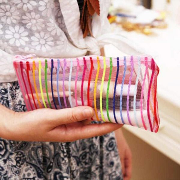 2016 new portable large capacity cosmetics storage bag colorized stripes pattern transparent waterproof nylon makeup bag
2016 new portable large capacity cosmetics storage bag colorized stripes pattern transparent waterproof nylon makeup bag