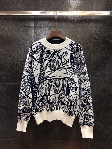 autumn and winter 2019 new women's round neck printing pattern knitting decoration long sleeve sweater 1110, White;black
autumn and winter 2019 new women's round neck printing pattern knitting decoration long sleeve sweater 1110, White;black