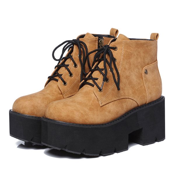 2019 new spring platform boots woman chunky heel punk gothic boots lace black brown ankle boots women comfortable leather
2019 new spring platform boots woman chunky heel punk gothic boots lace black brown ankle boots women comfortable leather