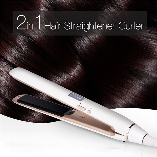

lcd display negative ion flat iron fast straightening hair curler curling irons professional ceramic anion hair straightener