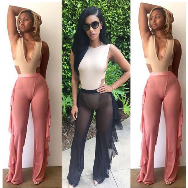 women mesh high waist trousers ruffle bikini cover up wide leg pants swimwear sun beach wear bathing suit swimsuit, Blue;gray
women mesh high waist trousers ruffle bikini cover up wide leg pants swimwear sun beach wear bathing suit swimsuit, Blue;gray