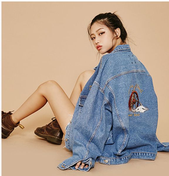 new pattern korean easy thin jacket jacket restore ancient ways embroidery joker long sleeve cowboy loose coat woman tide, Black;brown
new pattern korean easy thin jacket jacket restore ancient ways embroidery joker long sleeve cowboy loose coat woman tide, Black;brown