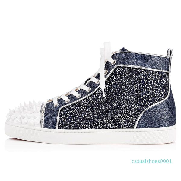 2020 brand men shoe denim casual shoes rhinestone stud sneakers red sole men shoes party shoes lace up diamond sneakers red bottom ac01, Black
2020 brand men shoe denim casual shoes rhinestone stud sneakers red sole men shoes party shoes lace up diamond sneakers red bottom ac01, Black