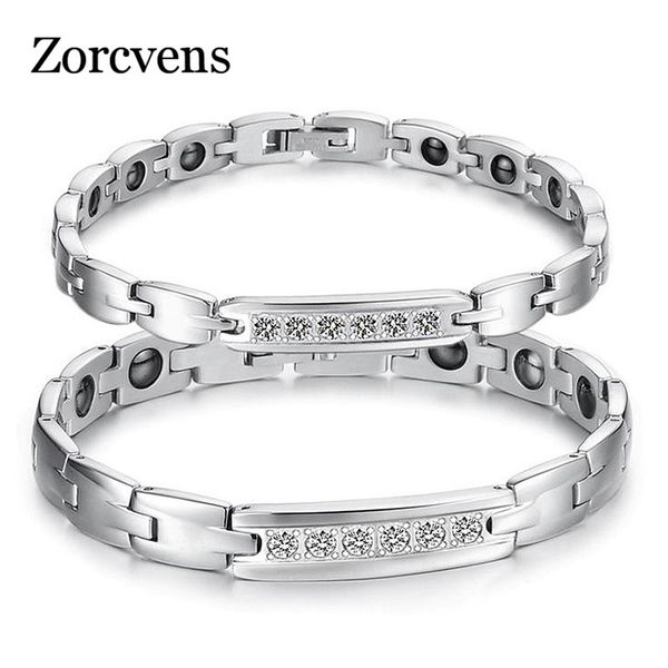 zorcvens jewelry couple healthy bracelet healing stainless steel magnet stone bracelets cz women men jewelry, Golden;silver
zorcvens jewelry couple healthy bracelet healing stainless steel magnet stone bracelets cz women men jewelry, Golden;silver