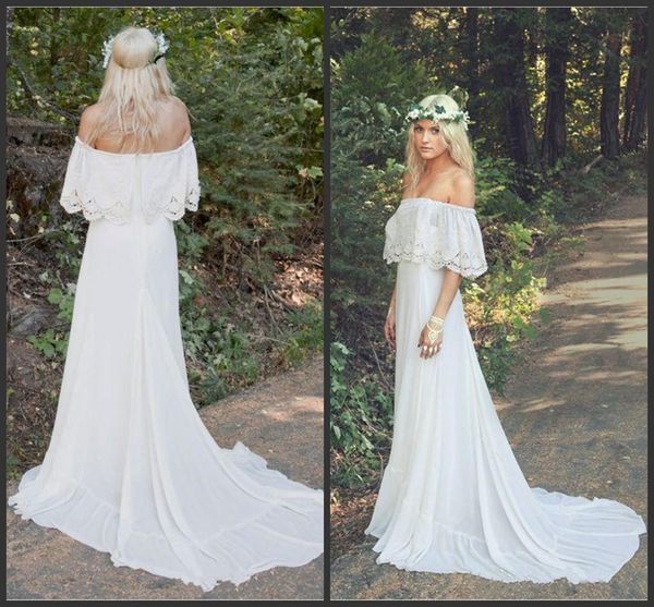 2019 new vintage bohemian country wedding dresses bateau neck sweep train lace chiffon a line plus size maternity bridal gowns a3, White
2019 new vintage bohemian country wedding dresses bateau neck sweep train lace chiffon a line plus size maternity bridal gowns a3, White