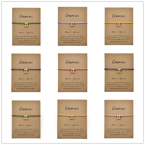 fashion jewelry 12 constellation zodiac gemini lucky rope bracelet bangles for women men birthday gift, Golden;silver
fashion jewelry 12 constellation zodiac gemini lucky rope bracelet bangles for women men birthday gift, Golden;silver