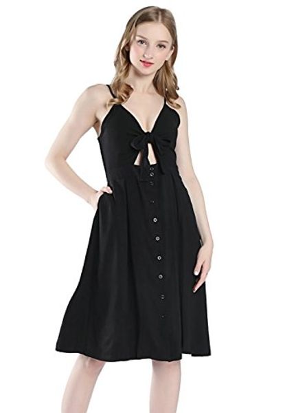 dress for woman tie front v-neck a-line swing plus size womens casual summer dresses, Black;gray
dress for woman tie front v-neck a-line swing plus size womens casual summer dresses, Black;gray