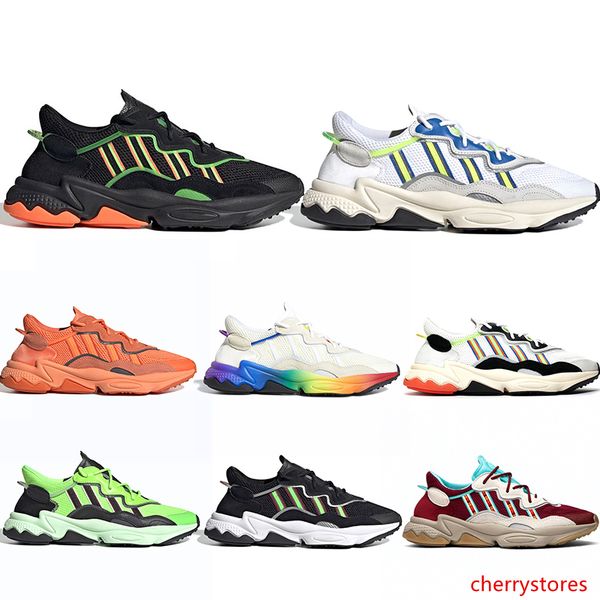 2020 ozweego pride 3m reflective men women running shoes triple black cloud white neon green mens trainers sneakers sports drop shipping
