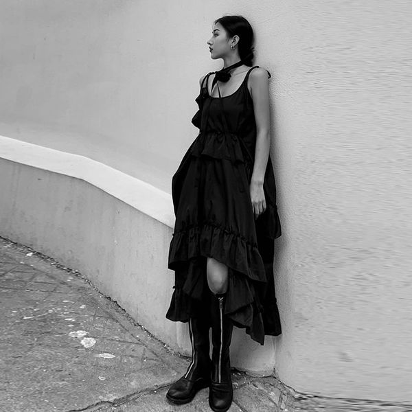 loose irregular ruffle dress fashion women irregular strapless sleeveless small fresh casual style off shoulder dress dmy4036, Black;gray 
loose irregular ruffle dress fashion women irregular strapless sleeveless small fresh casual style off shoulder dress dmy4036, Black;gray