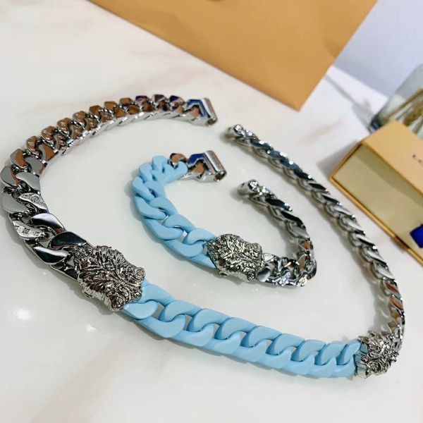new arrival luxurious quality pink green color punk bracelet and necklace for women and men jewelry gift free, Black
new arrival luxurious quality pink green color punk bracelet and necklace for women and men jewelry gift free, Black