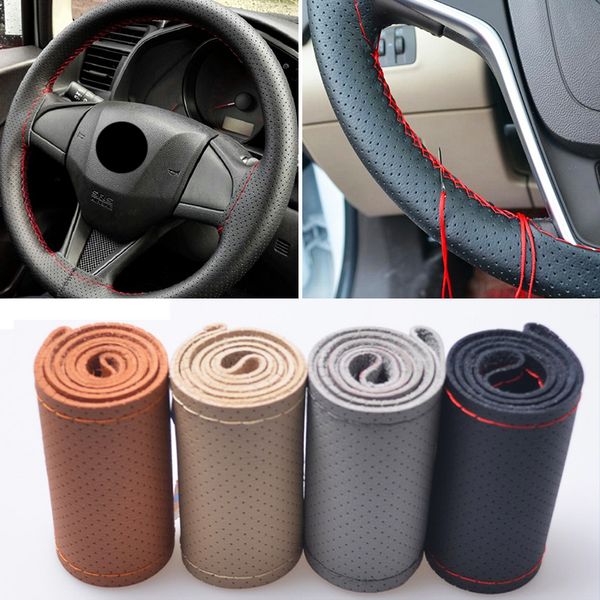 new 1 pcs universal 38cm car steering wheel cover diy hand sewing genuine leather soft car steering hubs cover styling
new 1 pcs universal 38cm car steering wheel cover diy hand sewing genuine leather soft car steering hubs cover styling