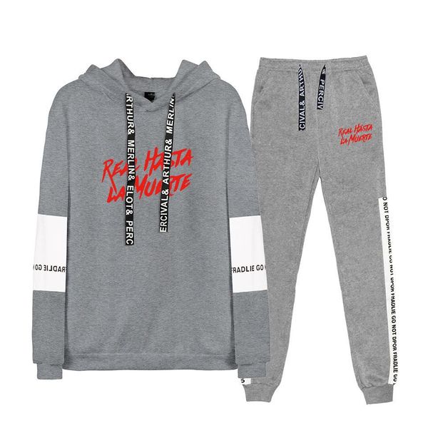 real hasta la muerte mens track suit autumn fashion long-sleeve hoodies sweatshirt and long pants be the light two pieces set, Gray
real hasta la muerte mens track suit autumn fashion long-sleeve hoodies sweatshirt and long pants be the light two pieces set, Gray