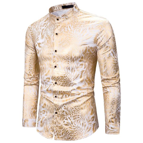 luxury mens shirts men's standing collar printed long-sleeved printed breathes casual male blouse camiseta oro, White;black
luxury mens shirts men's standing collar printed long-sleeved printed breathes casual male blouse camiseta oro, White;black