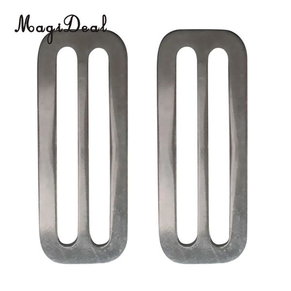 

magideal 2 pcs stainless steel scuba diving 2 '' adjustable webbing strap weight belt slider buckle fasteners 3mm thickness