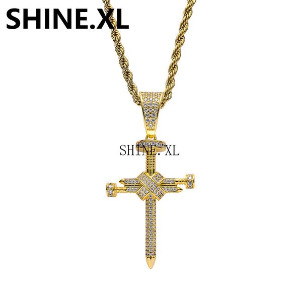 18k gold iced out gold silver copper material nail cross pendant necklace cz pendants necklace chain fashion hip hop jewelry
18k gold iced out gold silver copper material nail cross pendant necklace cz pendants necklace chain fashion hip hop jewelry