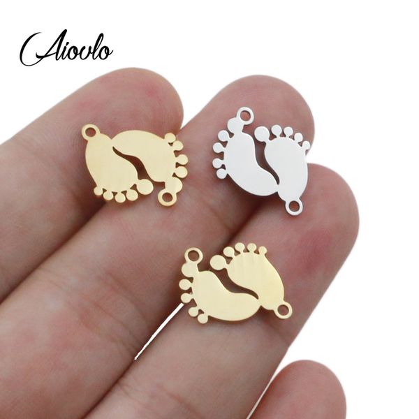 aiovlo 5pcs/lot stainless steel charm pendants cute lovely baby feet diy metal bracelet necklace jewelry findings accessories, Bronze;silver
aiovlo 5pcs/lot stainless steel charm pendants cute lovely baby feet diy metal bracelet necklace jewelry findings accessories, Bronze;silver