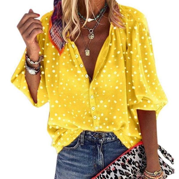 2020 spring summer women dot print blouse shirt female 3/4 sleeve casual turn-down collar style women loose blouses d30, White
2020 spring summer women dot print blouse shirt female 3/4 sleeve casual turn-down collar style women loose blouses d30, White